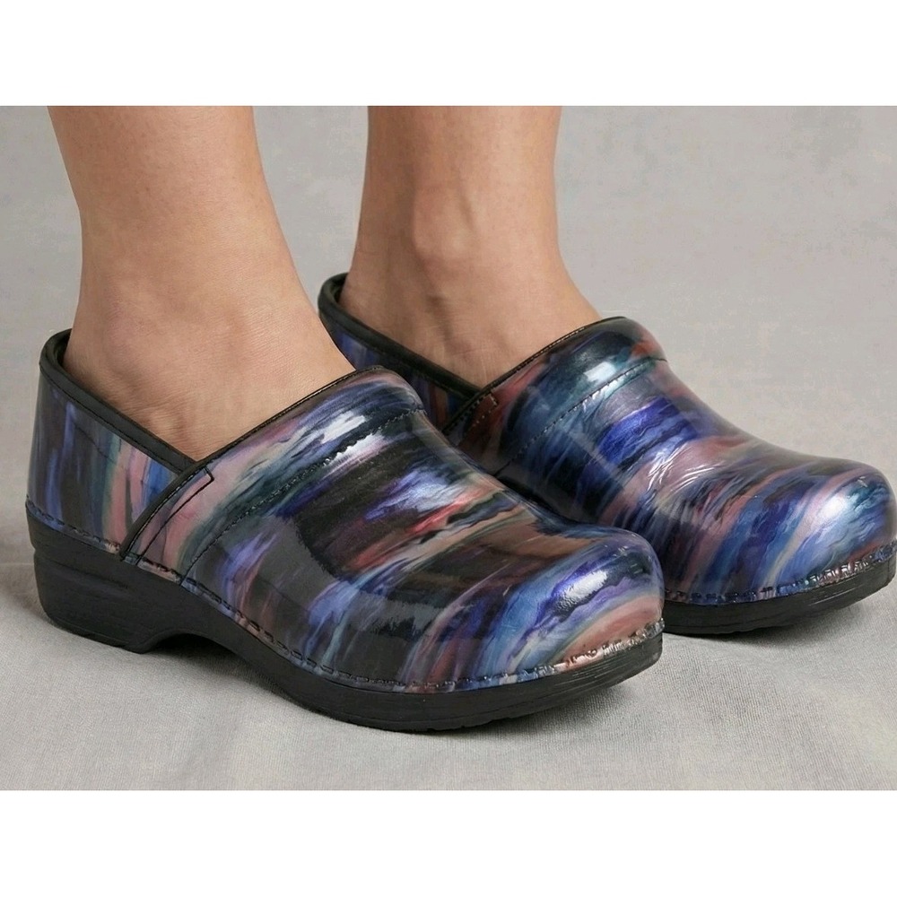 DanskoXP 2.0 Clogs Patent Leather Paint Brush Multi Color Slip Resistant Comfort